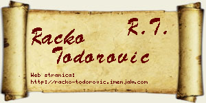 Racko Todorović vizit kartica